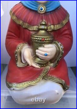 Vintage 3 WISE MEN Three Kings Blow Mold Christmas Nativity withNew Light Kits