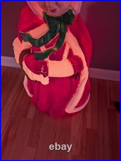 Vintage 40 Santas Best Mrs. Claus Lighted Blow Mold Christmas Decor SOME DAMAGE