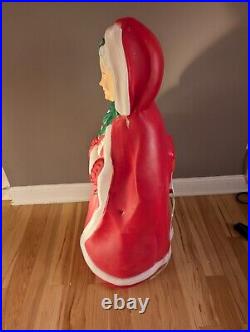 Vintage 40 Santas Best Mrs. Claus Lighted Blow Mold Christmas Decor SOME DAMAGE