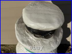 Vintage 40 Union Products Dimple Snowman Blow Mold Christmas Green Scarf Candy