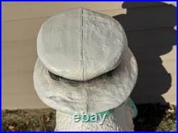 Vintage 40 Union Products Dimple Snowman Blow Mold Christmas Green Scarf Candy