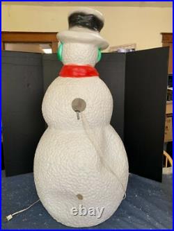 Vintage 40 Union Products Dimple Snowman Blow Mold Christmas Red Scarf