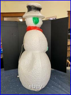 Vintage 40 Union Products Dimple Snowman Blow Mold Christmas Red Scarf