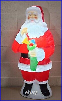 Vintage 41 Empire Lighted Blow Mold Santa Claus With Stocking EUC