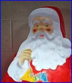 Vintage 41 Empire Lighted Blow Mold Santa Claus With Stocking EUC