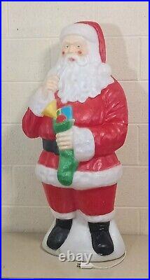 Vintage 41 Empire Lighted Blow Mold Santa Claus With Stocking EUC