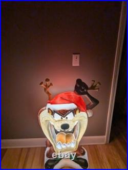 Vintage 41 Santa's Best Taz Tasmanian Christmas Santa Blow Mold Rare READ