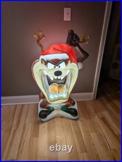 Vintage 41 Santa's Best Taz Tasmanian Christmas Santa Blow Mold Rare READ