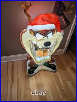 Vintage 41 Santa's Best Taz Tasmanian Christmas Santa Blow Mold Rare READ