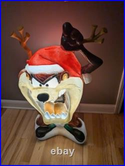 Vintage 41 Santa's Best Taz Tasmanian Christmas Santa Blow Mold Rare READ