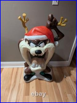 Vintage 41 Santa's Best Taz Tasmanian Christmas Santa Blow Mold Rare READ