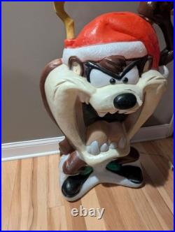 Vintage 41 Santa's Best Taz Tasmanian Christmas Santa Blow Mold Rare READ