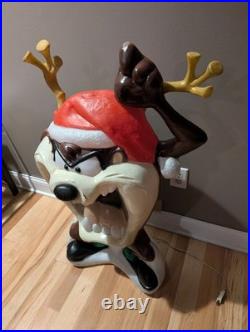 Vintage 41 Santa's Best Taz Tasmanian Christmas Santa Blow Mold Rare READ