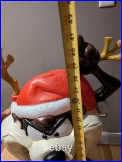 Vintage 41 Santa's Best Taz Tasmanian Christmas Santa Blow Mold Rare READ