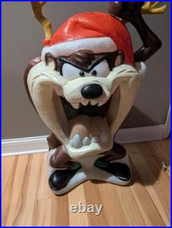 Vintage 41 Santa's Best Taz Tasmanian Christmas Santa Blow Mold Rare READ