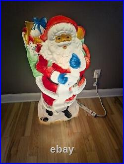 Vintage 42 Santa's Best Santa Blow Mold Christmas Large Rare Toy Sack List