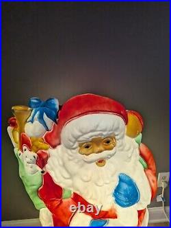 Vintage 42 Santa's Best Santa Blow Mold Christmas Large Rare Toy Sack List