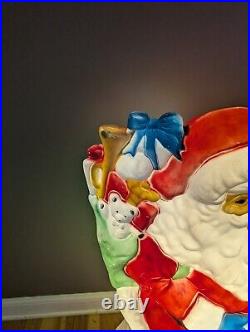 Vintage 42 Santa's Best Santa Blow Mold Christmas Large Rare Toy Sack List