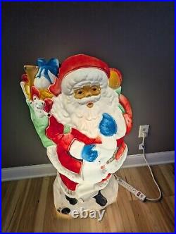 Vintage 42 Santa's Best Santa Blow Mold Christmas Large Rare Toy Sack List