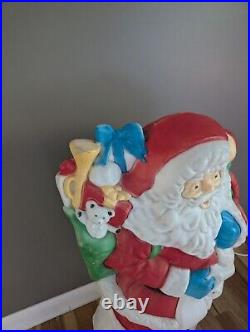 Vintage 42 Santa's Best Santa Blow Mold Christmas Large Rare Toy Sack List
