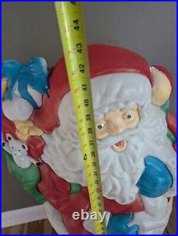 Vintage 42 Santa's Best Santa Blow Mold Christmas Large Rare Toy Sack List