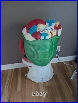 Vintage 42 Santa's Best Santa Blow Mold Christmas Large Rare Toy Sack List