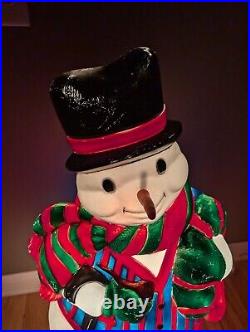 Vintage 43 Santa's Best Snowman Lighted Christmas Blow Mold Large Decor