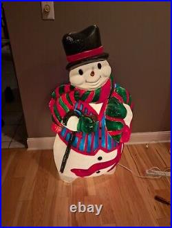 Vintage 43 Santa's Best Snowman Lighted Christmas Blow Mold Large Decor
