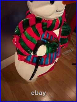 Vintage 43 Santa's Best Snowman Lighted Christmas Blow Mold Large Decor