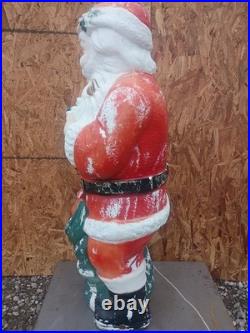 Vintage 45T Poloron Whispering Santa With Toy Sack Blow Mold Christmas Decor