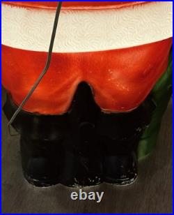 Vintage 46 Empire Santa Claus Blow Mold Light Plastic Yard Decororation Works