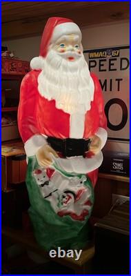 Vintage 48 Blow Mold Santa with Toy Bag Empire Christmas