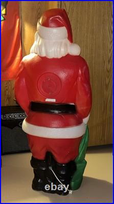 Vintage 48 Blow Mold Santa with Toy Bag Empire Christmas