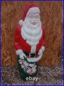 Vintage 48 Blow Mold Santa with Toy Bag Empire Christmas READ