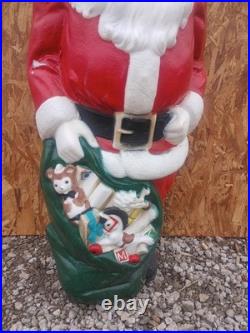 Vintage 48 Blow Mold Santa with Toy Bag Empire Christmas READ