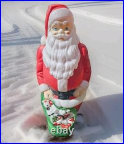 Vintage 48in Empire Illuminated Giant Santa Blow Mold With Toy Bag