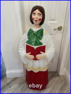 Vintage 50 Empire Blowmold Caroler Girl Needs New Light