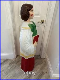 Vintage 50 Empire Blowmold Caroler Girl Needs New Light
