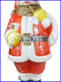 Vintage 50's Poloron Santa Claus Gold Beard Christmas Lighted Blow Mold 30 USA