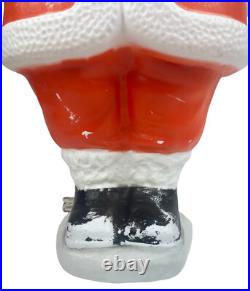 Vintage 50's Poloron Santa Claus Gold Beard Christmas Lighted Blow Mold 30 USA