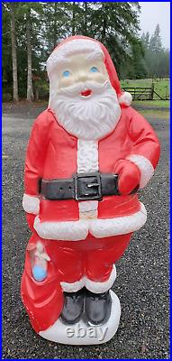 Vintage 56 Lighted Santa Blow Mold Christmas Yard Decor