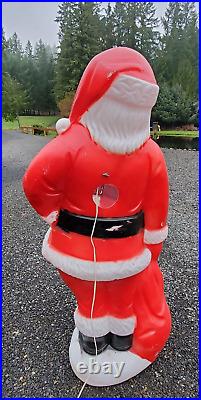 Vintage 56 Lighted Santa Blow Mold Christmas Yard Decor