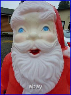 Vintage 56 Lighted Santa Blow Mold Christmas Yard Decor