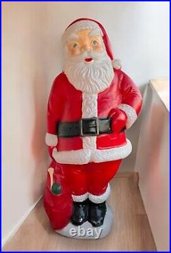 Vintage 5ft Santa Claus General Foam Plastic Blow Mold Light Up Yard Lights Up