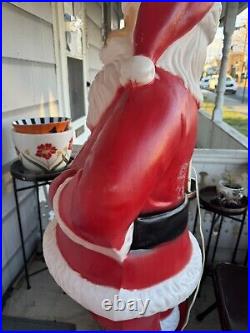 Vintage 5ft Santa Claus General Foam Plastic Blow Mold Light Up Yard Lights Up