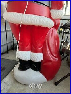 Vintage 5ft Santa Claus General Foam Plastic Blow Mold Light Up Yard Lights Up