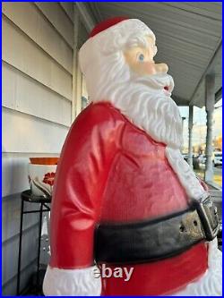 Vintage 5ft Santa Claus General Foam Plastic Blow Mold Light Up Yard Lights Up
