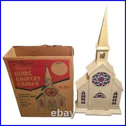 Vintage 60s Beco Original Illuminated Giant Country Church 51 with Box Incomplete
