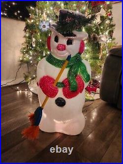 Vintage 90's Snowman Lighted Blow Mold 32 Christmas KITSCHY Holiday Yard Decor