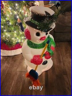 Vintage 90's Snowman Lighted Blow Mold 32 Christmas KITSCHY Holiday Yard Decor